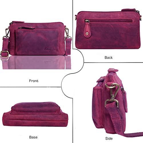 Retro Distressed Leather Handbag for Women - Small Size