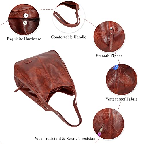 FANDARE Waterproof PU Leather Shoulder Bag for Women