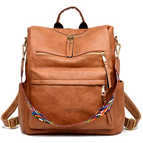 ZOCILOR Women's Convertible Designer Backpack Satchel - Brown