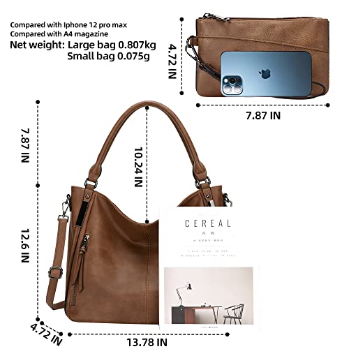 JANZORE Women's Retro Hobo Handbag with Wallet