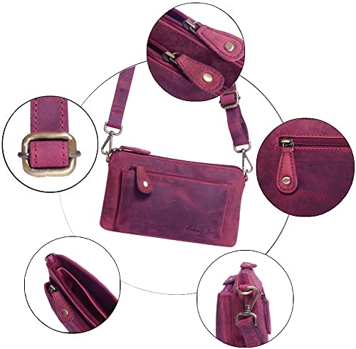 Retro Distressed Leather Handbag for Women - Small Size