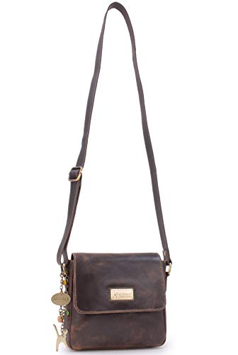 Vintage Brown Catwalk Collection Leather Crossbody Bag - Sabine