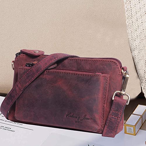 Retro Distressed Leather Handbag for Women - Small Size