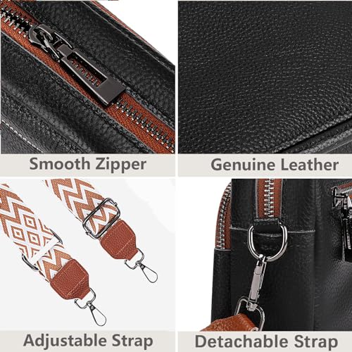 TIAASTAP Leather Crossbody Shoulder Bag for Women