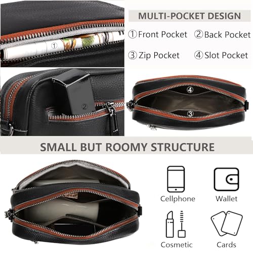 TIAASTAP Leather Crossbody Shoulder Bag for Women