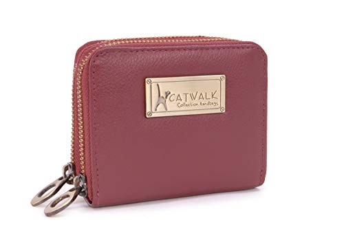 Isla Leather RFID Handbag: Small Organizer, Red