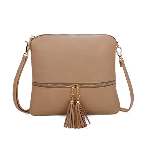 LeahWard Women's Small Cross Body Tassel Handbag