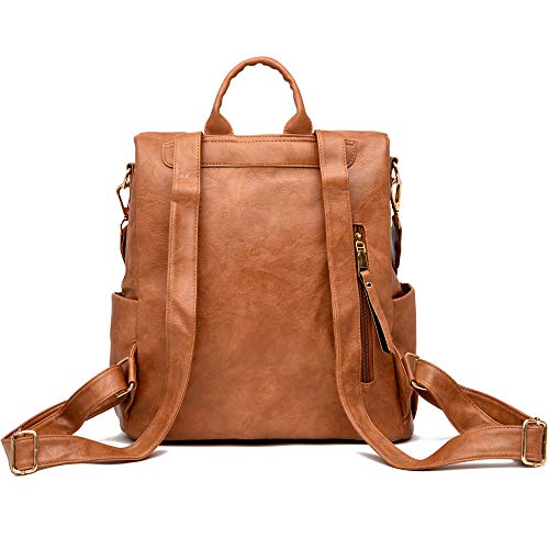 ZOCILOR Women's Convertible Designer Backpack Satchel - Brown