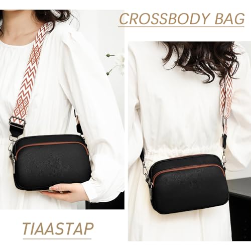 TIAASTAP Leather Crossbody Shoulder Bag for Women