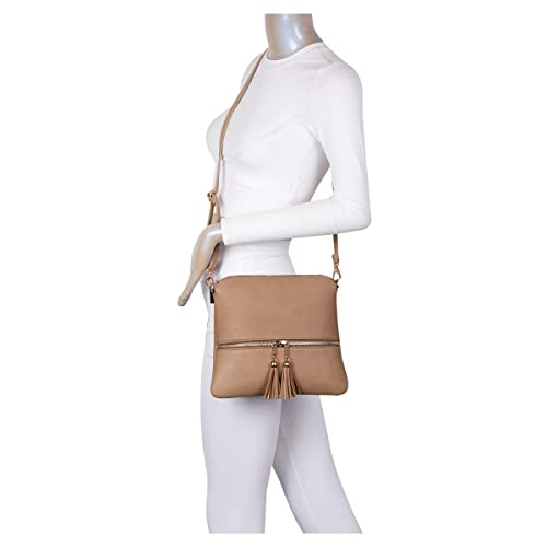 LeahWard Women's Small Cross Body Tassel Handbag
