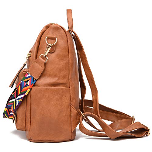 ZOCILOR Women's Convertible Designer Backpack Satchel - Brown