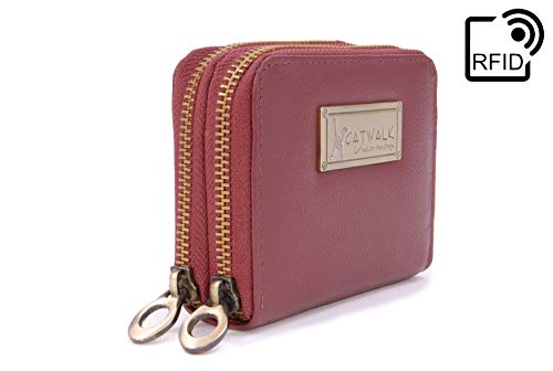 Isla Leather RFID Handbag: Small Organizer, Red