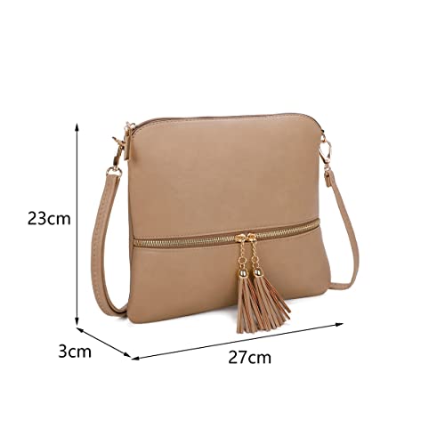 LeahWard Women's Small Cross Body Tassel Handbag