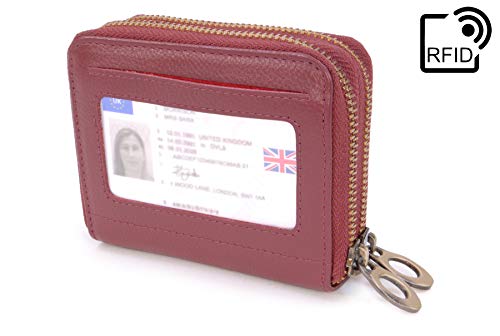 Isla Leather RFID Handbag: Small Organizer, Red