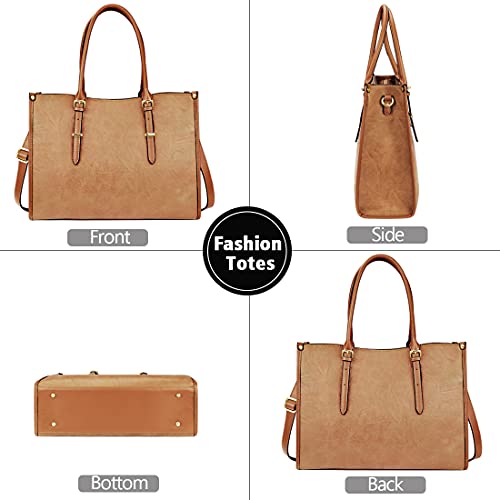 Brown Leather Designer Laptop Tote Bag