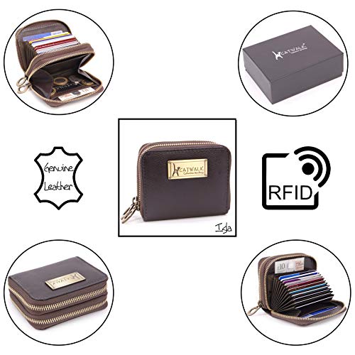 Isla Leather RFID Handbag: Small Organizer, Red