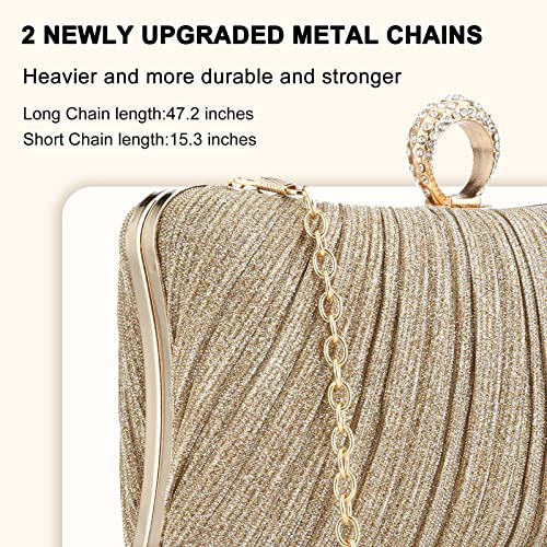 Gelory Women's Glitter Clutch - Gold