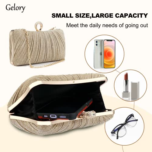 Gelory Women's Glitter Clutch - Gold