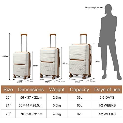 British Traveller 24" Medium Suitcase - Featherweight Polypropylene