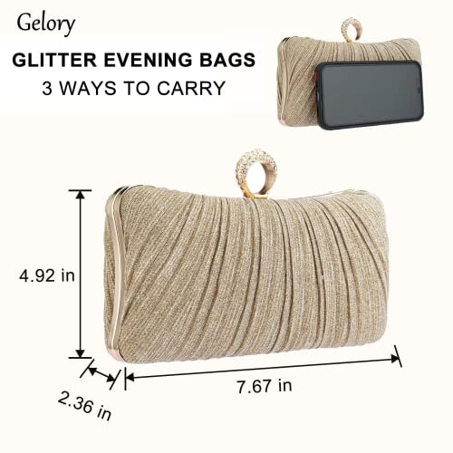Gelory Women's Glitter Clutch - Gold