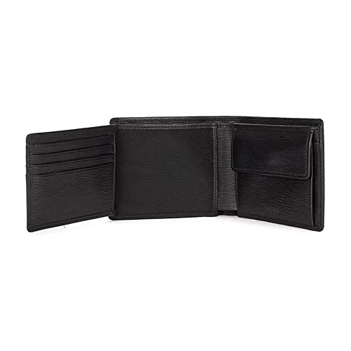 Italian Leather BOSS Mens Trifold Wallet with Logo
