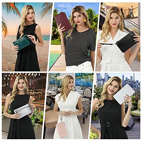 Befen Genuine Leather Small Clutch with Detachable Strap