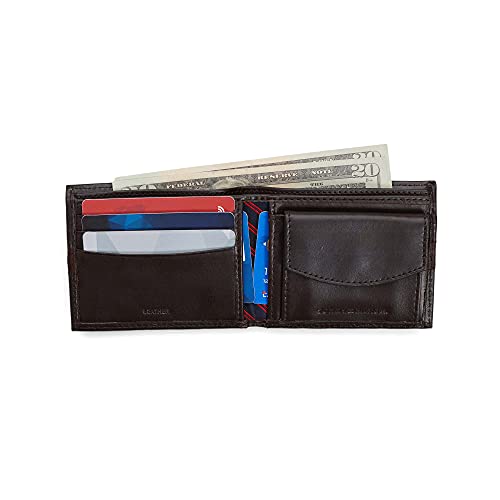 Tommy Hilfiger Men's Leather Bifold Wallet with Coin