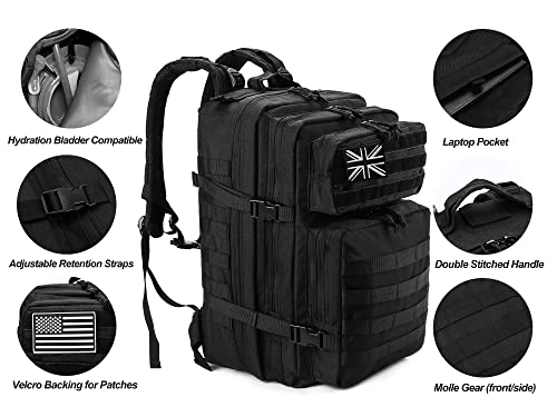 Large Waterproof Tactical Backpack for Men and Women