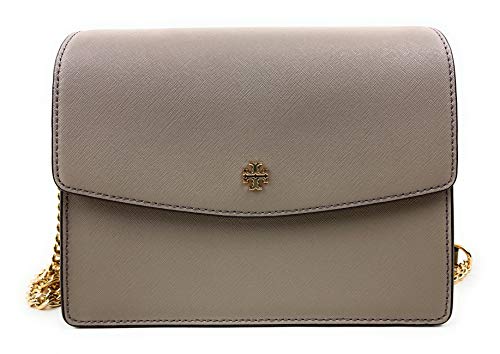 Tory Burch Emerson Envelope Adjustable Shoulder Bag French Grey