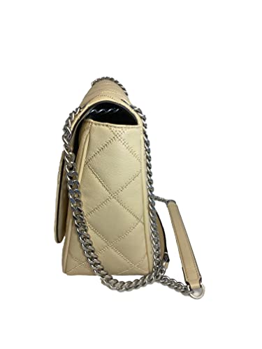 Tory Burch Cream Quilted Leather Shoulder Bag
