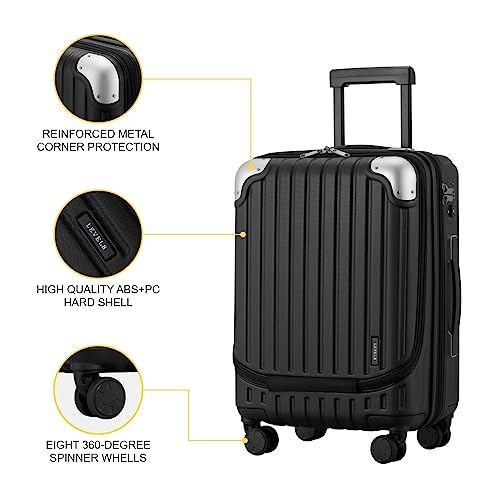 Designer 55CM Suitcase with Laptop Compartment, Expandable
