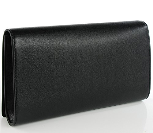 YSL Yves Saint Laurent Large Black Leather Clutch