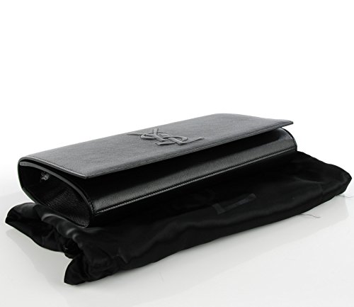YSL Yves Saint Laurent Large Black Leather Clutch