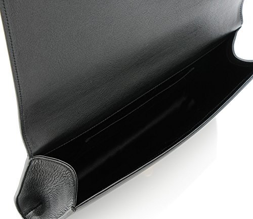 YSL Yves Saint Laurent Large Black Leather Clutch