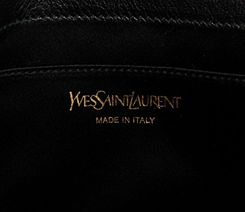 YSL Yves Saint Laurent Large Black Leather Clutch