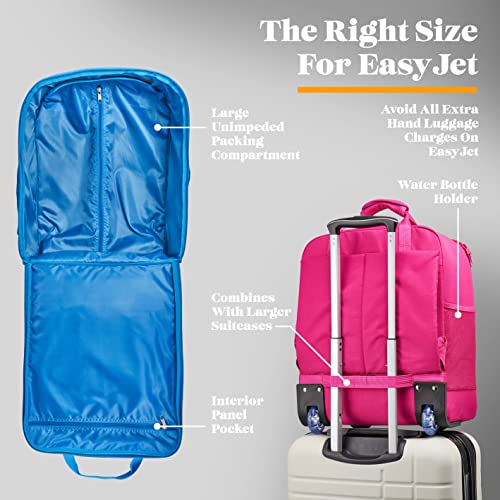 Designer Kid's Rolling Backpack with Removable Bag, Pink