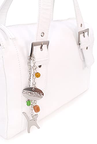 Catwalk Collection Leder Handtasche - JANE - Weiß