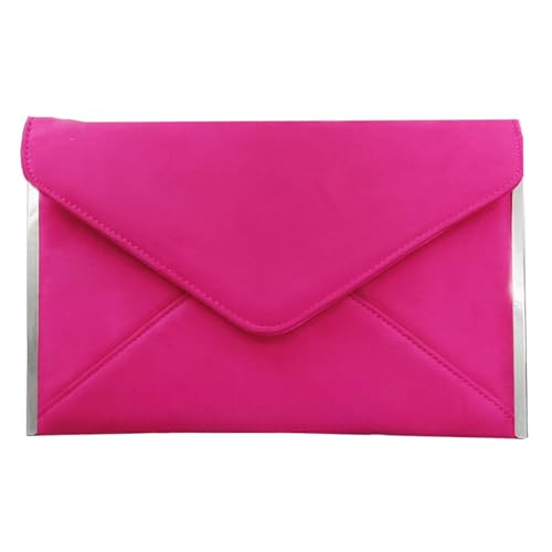 fi9® Wildleder Umschlag-Stil Handtasche in fuchsia Pink