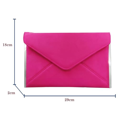 fi9® Wildleder Umschlag-Stil Handtasche in fuchsia Pink