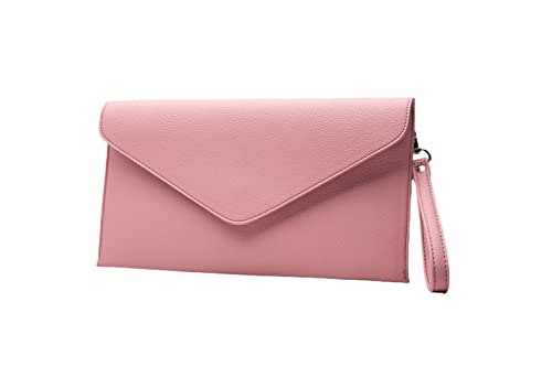 Craze London Faux Leather Clutch Bag (Light Pink)
