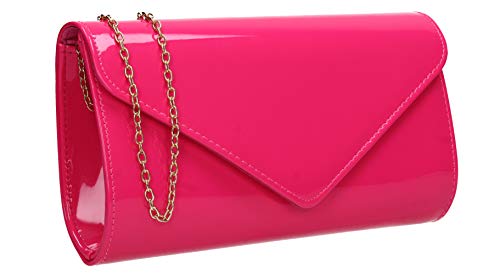 SwankySwans Alisa Fuchsia Pink Evening Clutch Bag