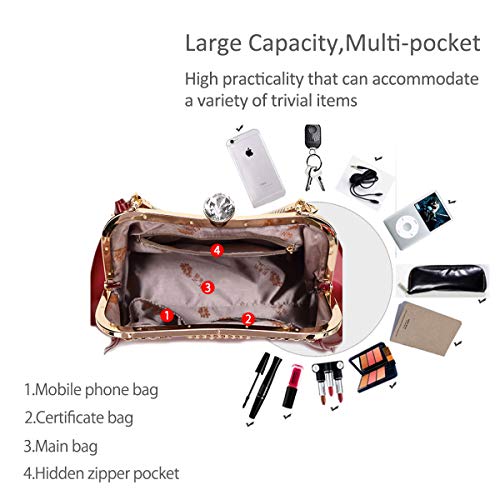 NICOLE & DORIS Pink Patent Leather Designer Evening Clutch