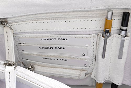 Catwalk Collection Leder Handtasche - JANE - Weiß