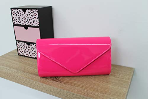 SwankySwans Alisa Fuchsia Pink Evening Clutch Bag