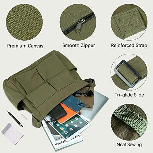 Kawaii Pin Canvas Messenger Bag - Multiple Pockets