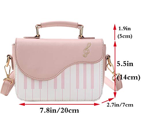 Rullar Small Pink Designer Handbag: Piano Key-Style Crossbody