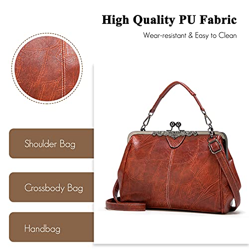 FANDARE Women's Elegant Pink PU Leather Handbag