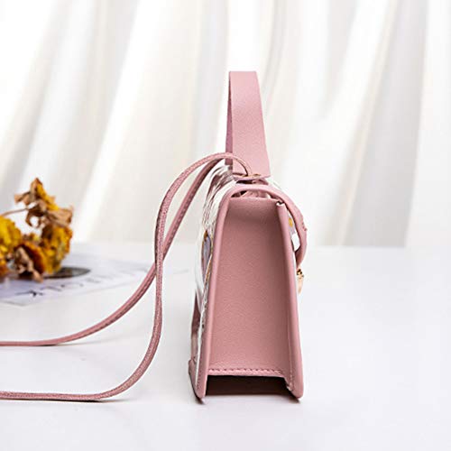 Clear Flower Daisy Crossbody Handbag with Chain Strap