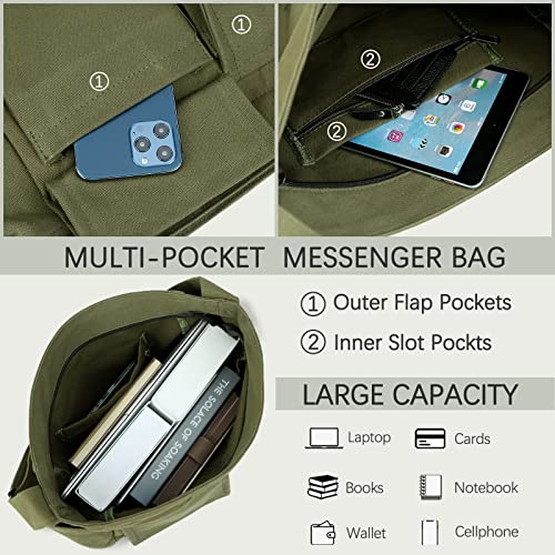 Kawaii Pin Canvas Messenger Bag - Multiple Pockets