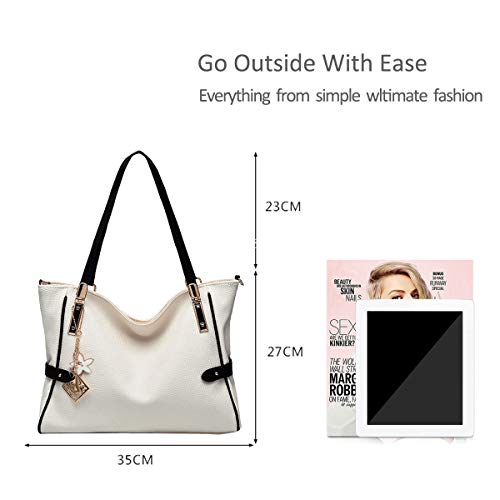 NICOLE&DORIS Fashion Shoulder Bag - White, Large
